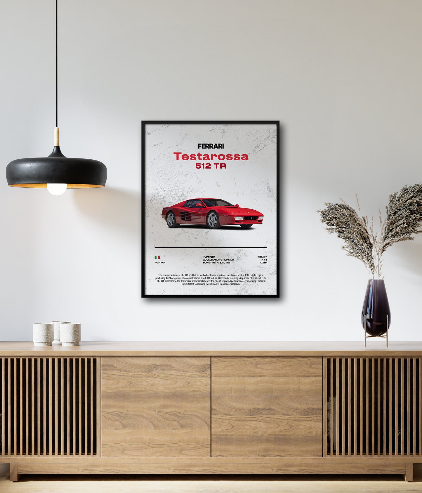 Poster Ferrari Testarossa 512 TR