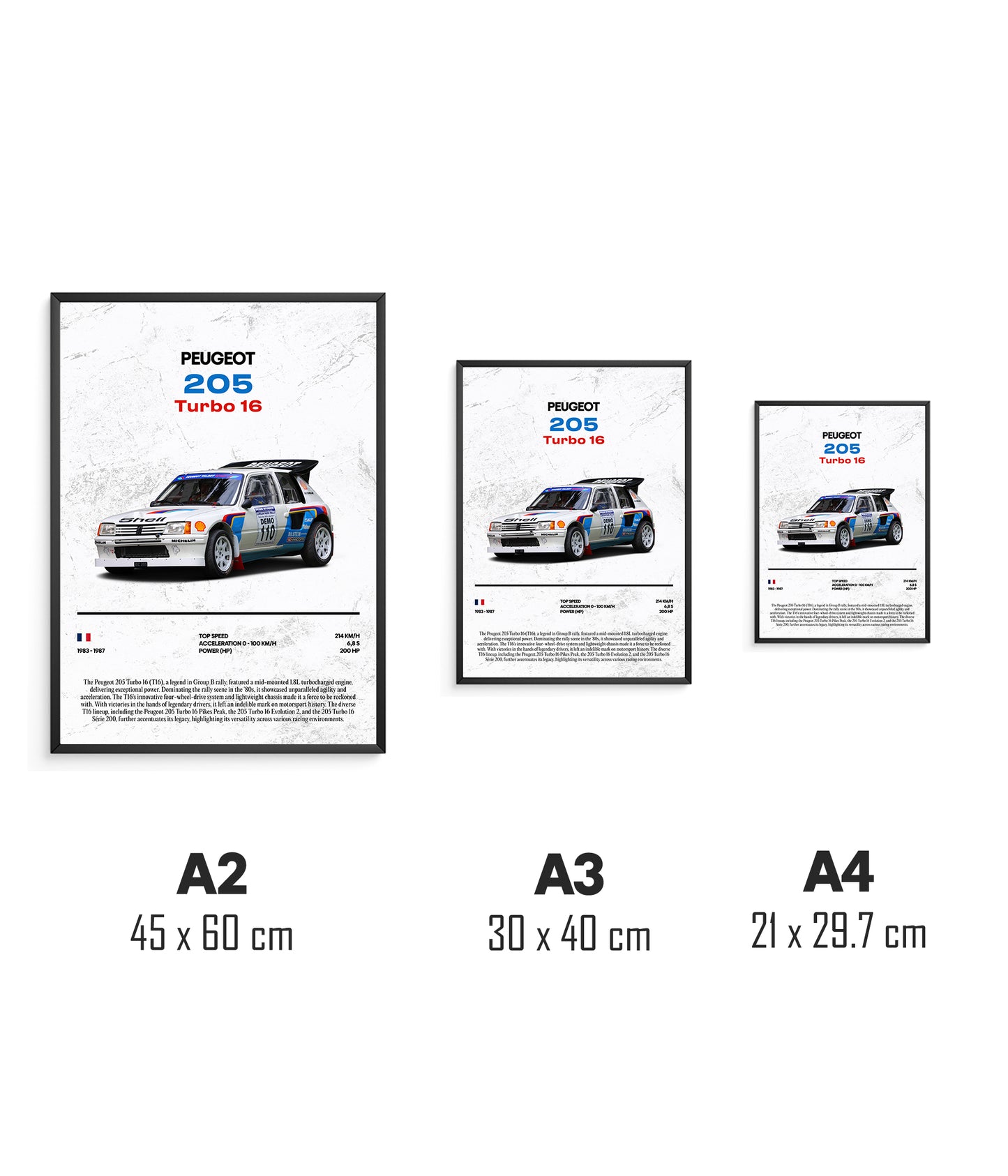 Poster Peugeot 205 Turbo 16