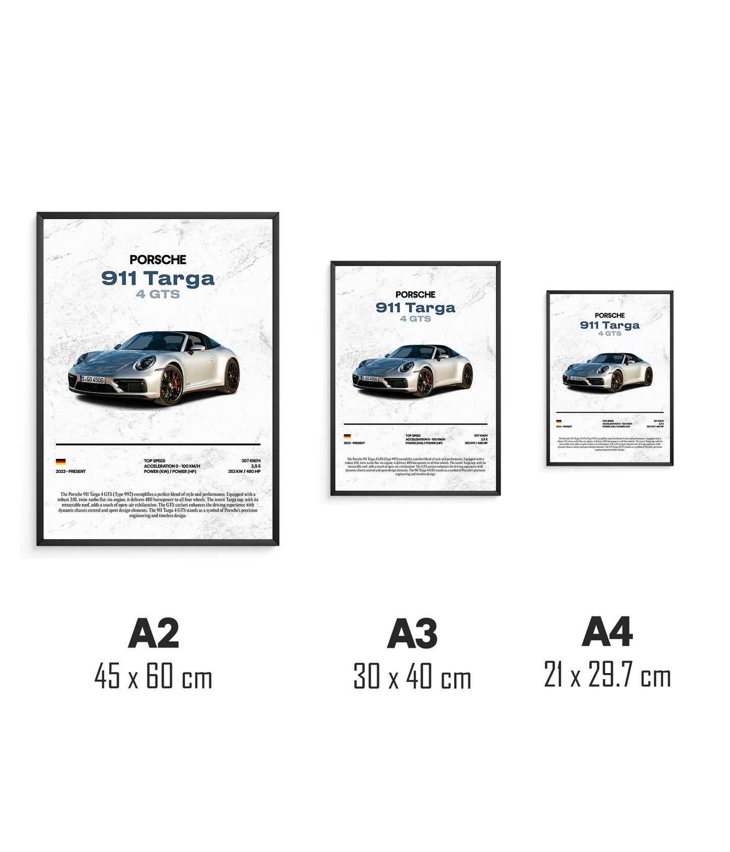 Poster Porsche 911 Targa 4 GTS