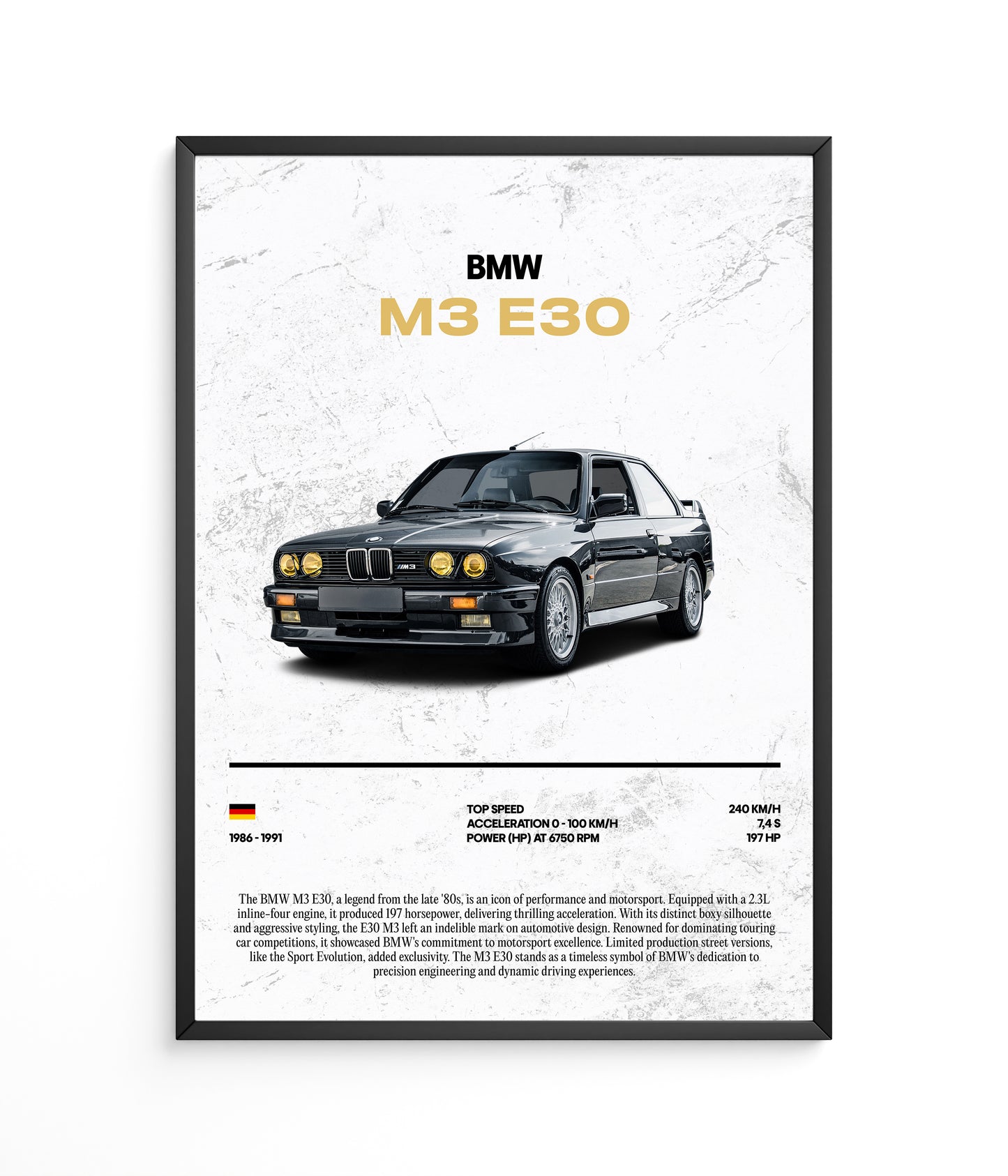 Poster BMW M3 E30