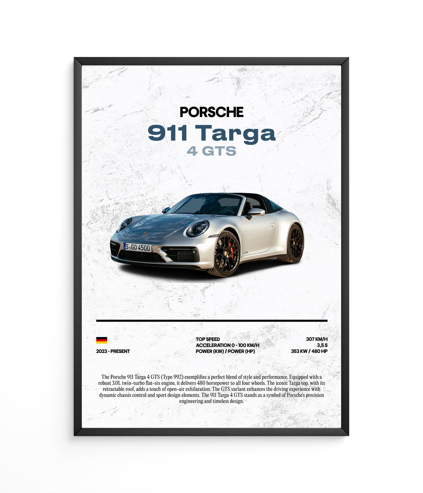 Poster Porsche 911 Targa 4 GTS