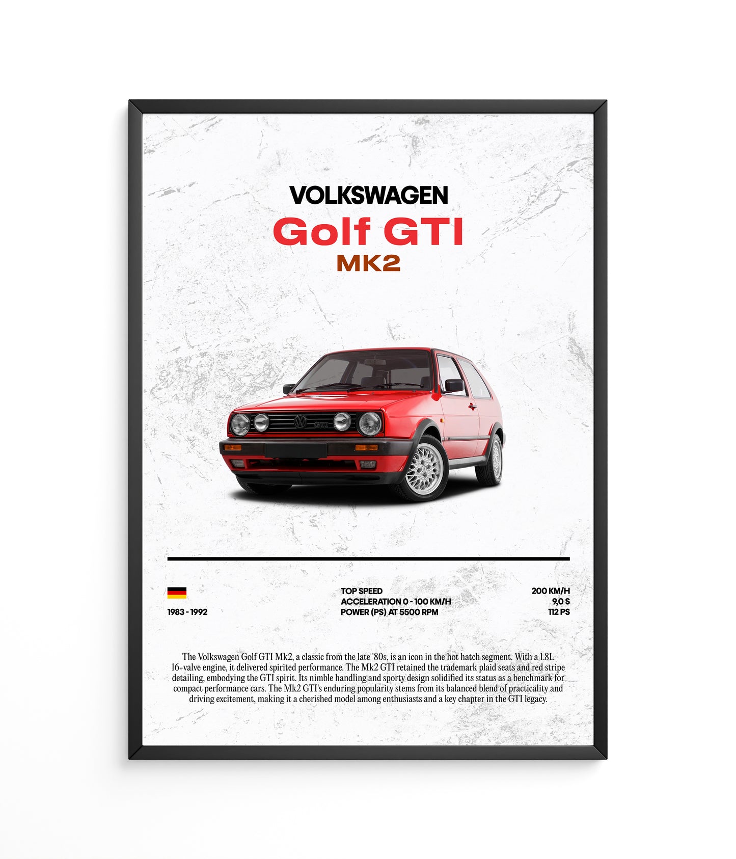 Poster Volkswagen Golf GTI MK2