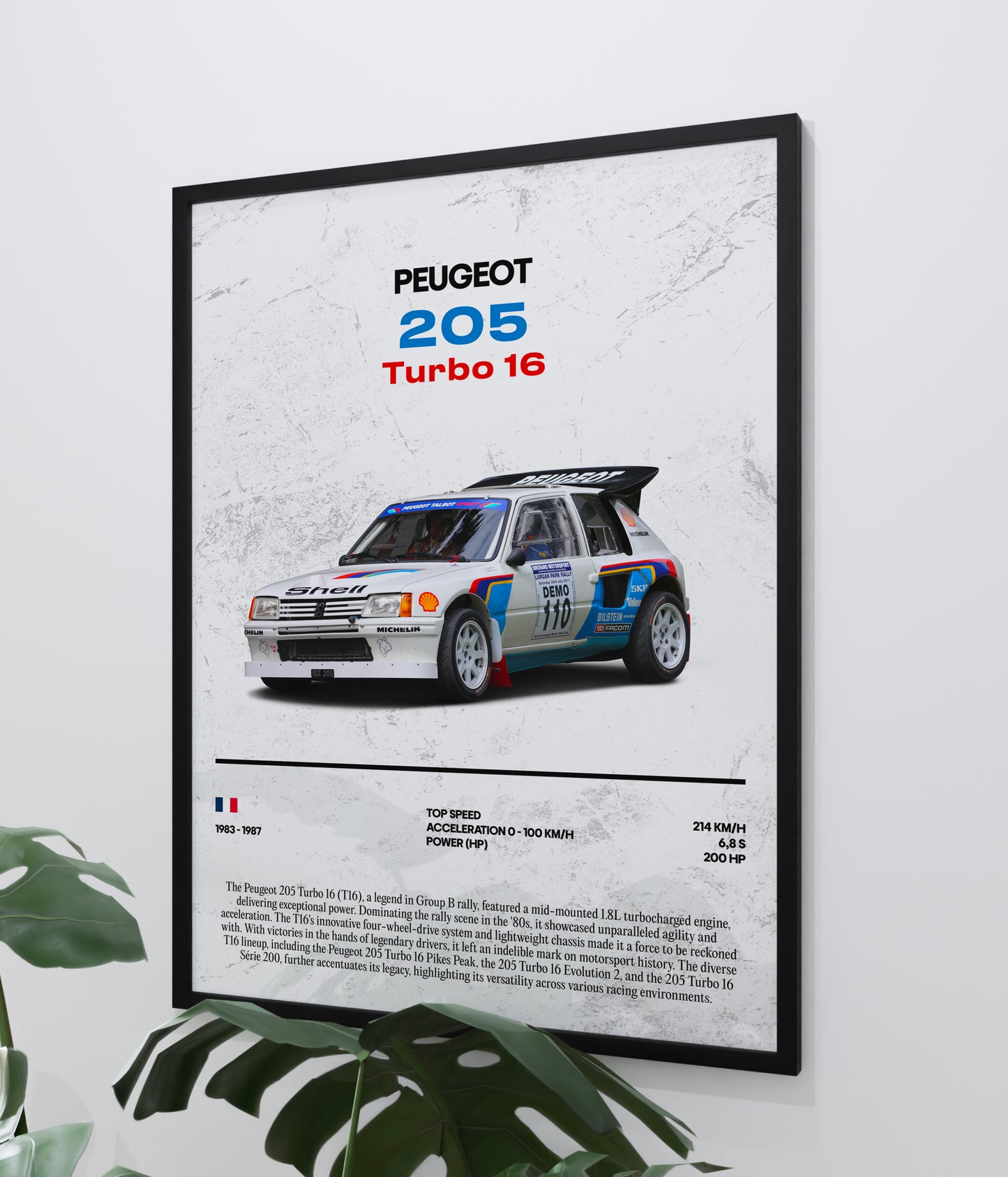 Poster Peugeot 205 Turbo 16