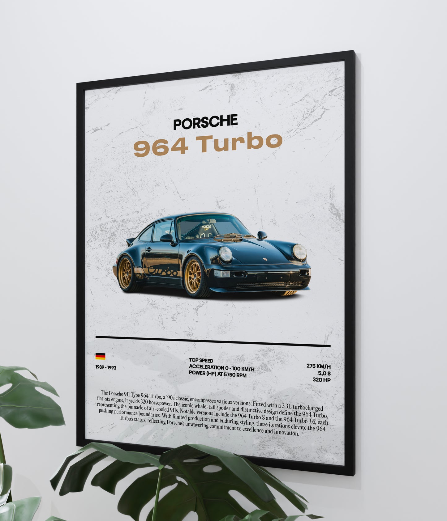 Poster Porsche 964 Turbo