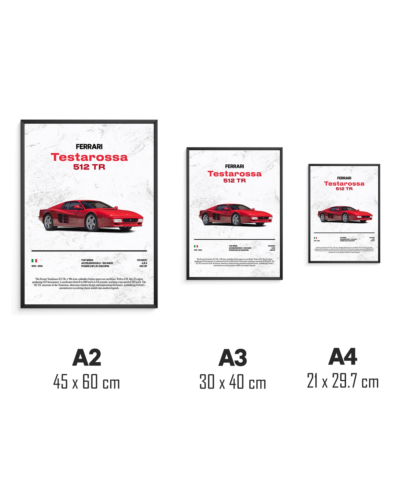 Poster Ferrari Testarossa 512 TR