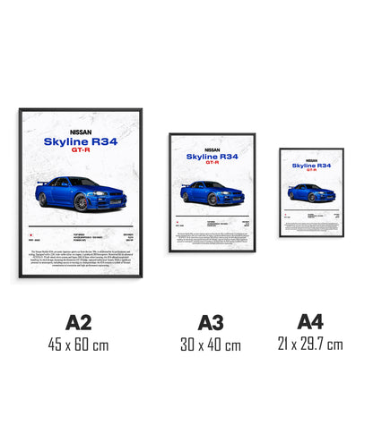 Poster Nissan Skyline R34 GT-R