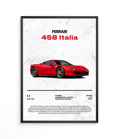 Poster Ferrari 458 Italia