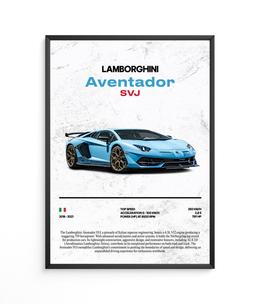 Poster Lamborghini Aventador SVJ