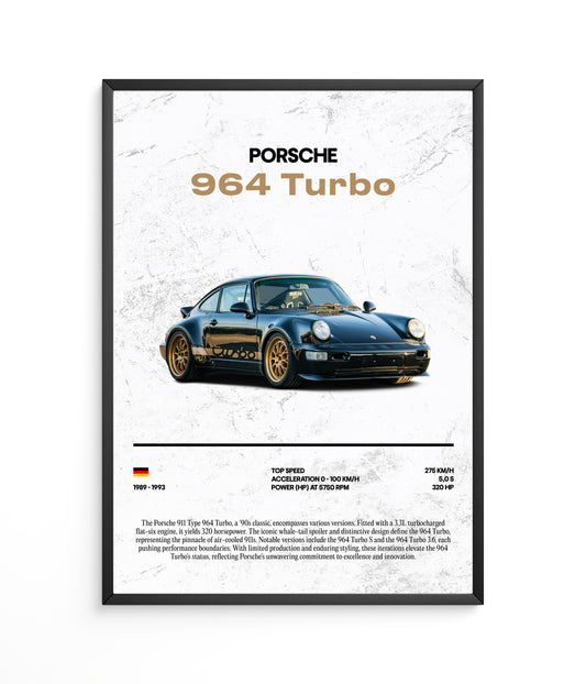 Poster Porsche 964 Turbo
