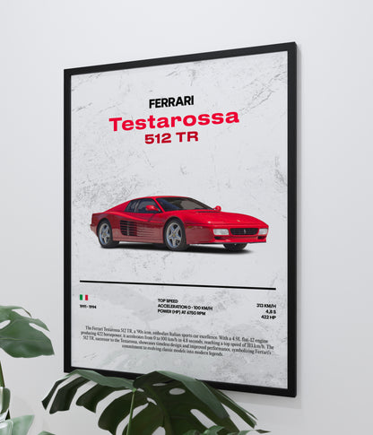Poster Ferrari Testarossa 512 TR