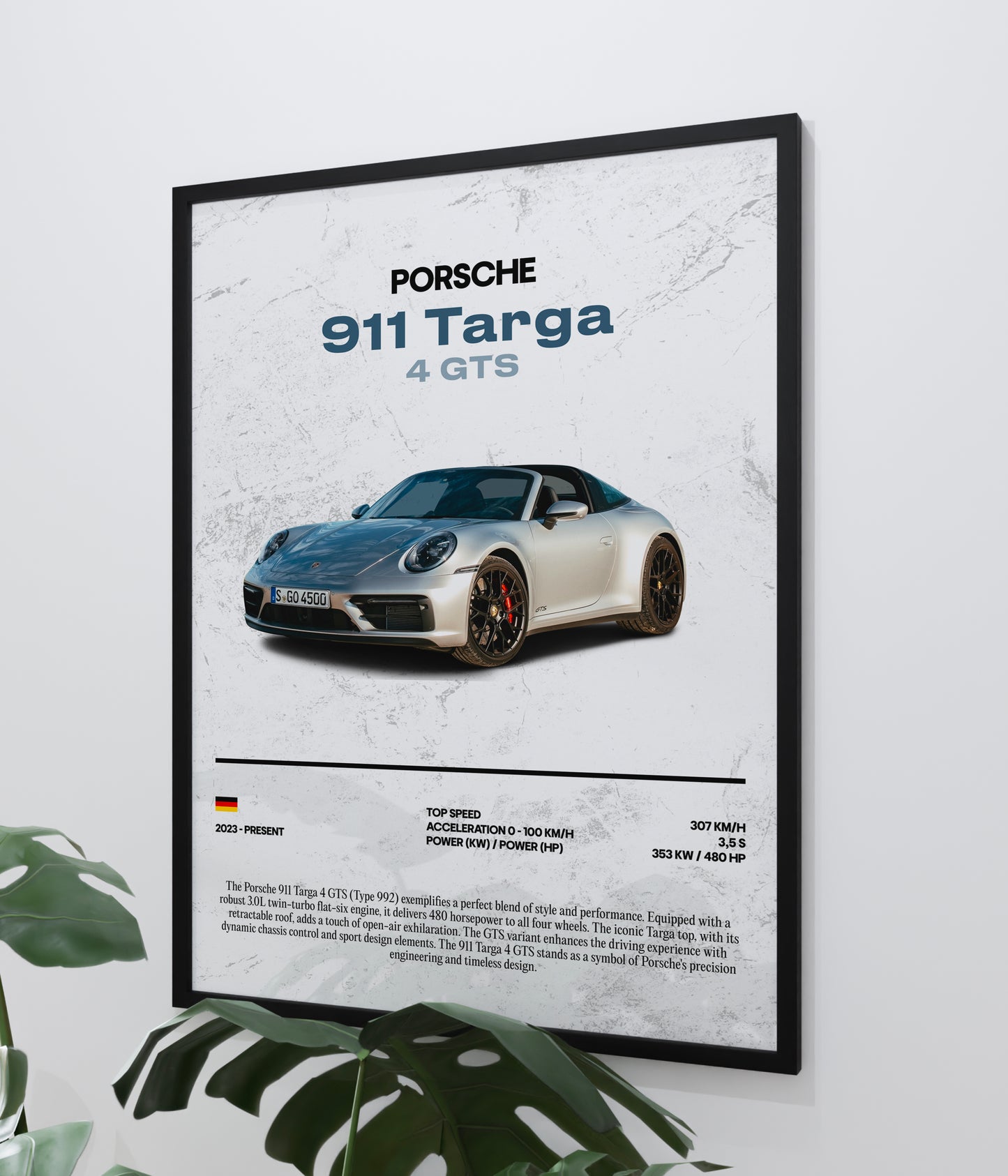 Poster Porsche 911 Targa 4 GTS